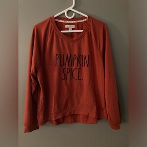 Rae Dunn Pumpkin Spice Crewneck Sweatshirt - Rust Orange
